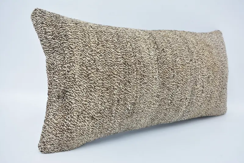 Ikat Pillow Sham, Ottoman Pillow, Pillow Sham, Handmade Kilim Cushion, Home Decor Pillow, Pillow for Sofa, 12x24 Beige Pillow Sham - 3