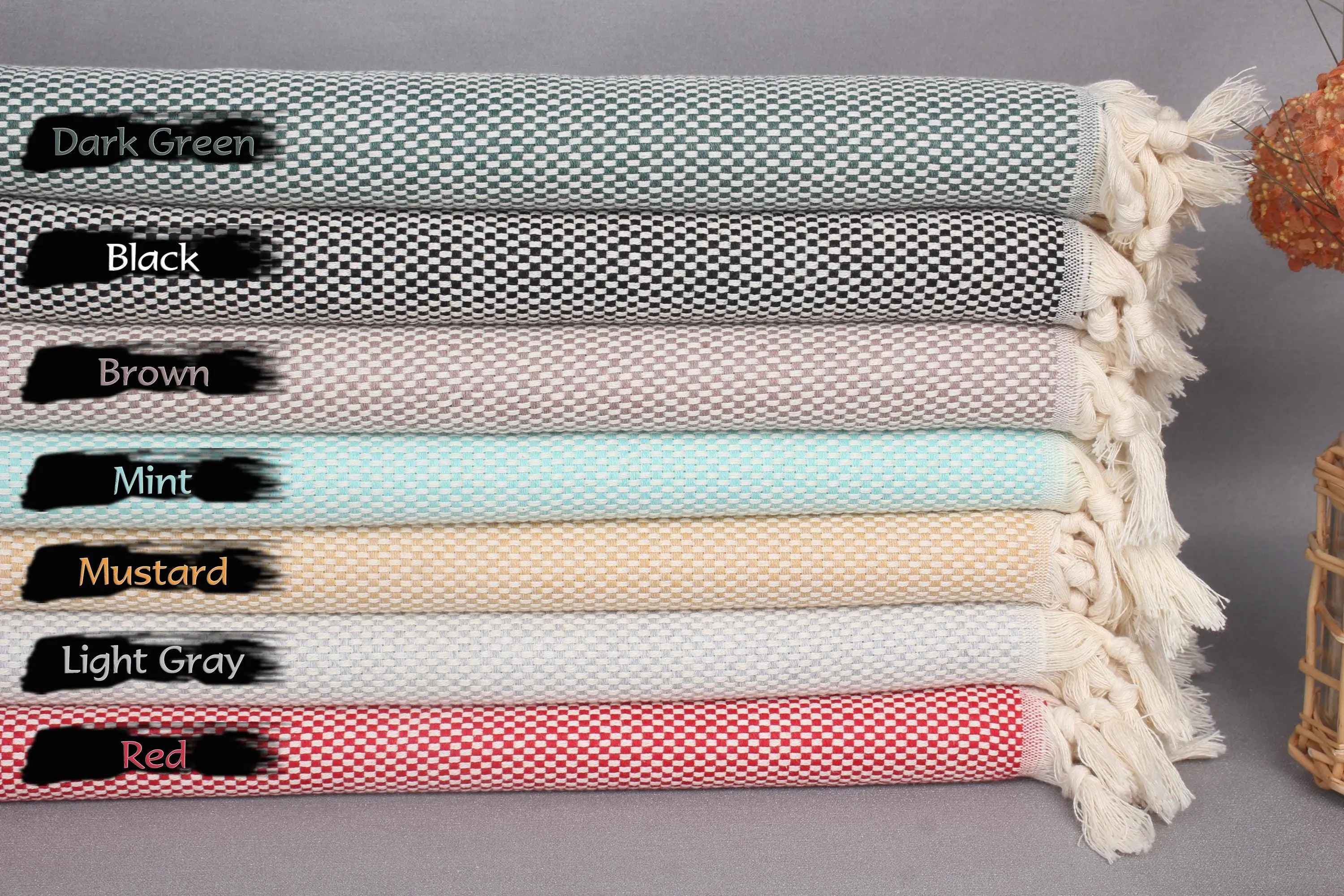 Personalized Organic Cotton Dish Towel, Polka Dot, 18x40 Inches - 1