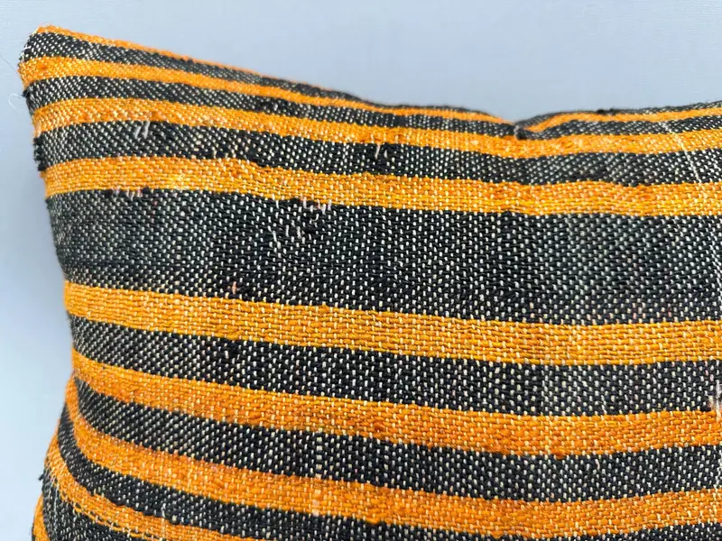 Antique Pillows, Sustainable Pillow Sham, Boho Pillow Sham Cover, Indoor Pillow Case, Cushion, Home Decor Pillow, 12x20 Orange Cushion Cover - 5