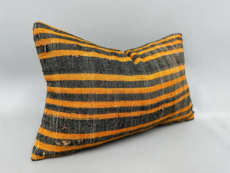 Antique Pillows, Sustainable Pillow Sham, Boho Pillow Sham Cover, Indoor Pillow Case, Cushion, Home Decor Pillow, 12x20 Orange Cushion Cover - 2