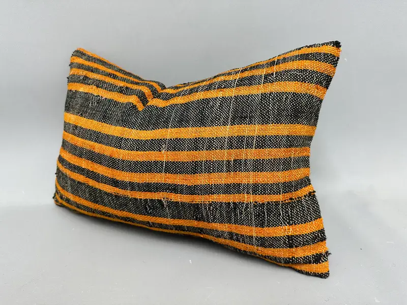 Antique Pillows, Sustainable Pillow Sham, Boho Pillow Sham Cover, Indoor Pillow Case, Cushion, Home Decor Pillow, 12x20 Orange Cushion Cover - 3