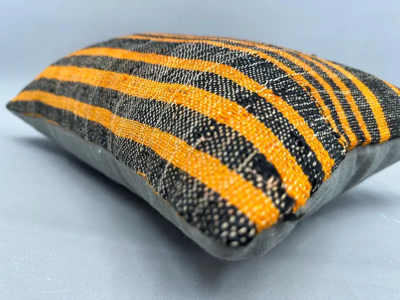 Antique Pillows, Sustainable Pillow Sham, Boho Pillow Sham Cover, Indoor Pillow Case, Cushion, Home Decor Pillow, 12x20 Orange Cushion Cover - 6
