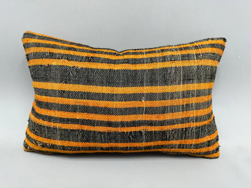 Antique Pillows, Sustainable Pillow Sham, Boho Pillow Sham Cover, Indoor Pillow Case, Cushion, Home Decor Pillow, 12x20 Orange Cushion Cover - 4