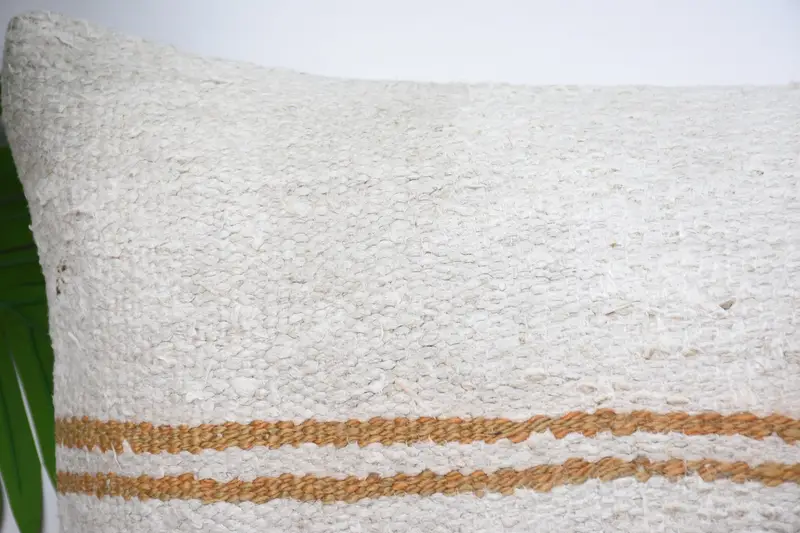 12x20 White Cushion, Pillow Sham, Floor Cushion Cover, Ottoman Cushion Case, Boho Pillow Sham Cover, Vintage Kilim Pillow, Kilim Pillow Cover - 2