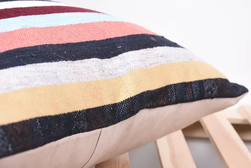 Outdoor Patio Pillow, Pillow Cover, Gift Pillow, 18x18 White Cushion Cover, Interior Designer Pillow, Throw Kilim Pillow, Turkish Bench Pillow Cover - 7