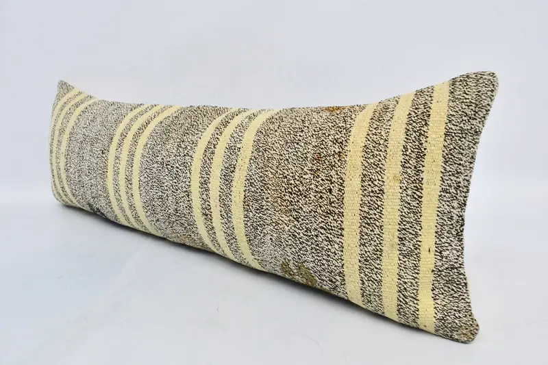 Tapestry Pillow, 12x36 Brown Cushion Case, Pillow Case, Kilim Pillow, Seat Pillow Sham, Interior Designer Pillow, Vintage Kilim Throw Pillow - 4