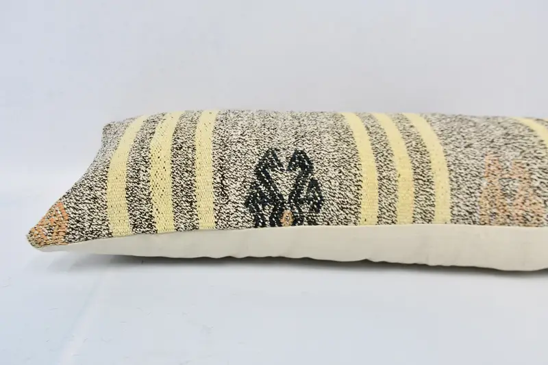 Tapestry Pillow, 12x36 Brown Cushion Case, Pillow Case, Kilim Pillow, Seat Pillow Sham, Interior Designer Pillow, Vintage Kilim Throw Pillow - 5