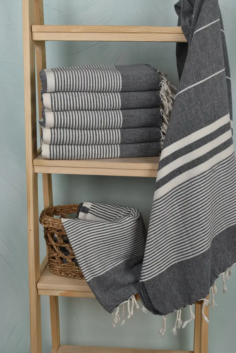 Large Beach Towel Personalized, Hammam towel, 70x40 Cotton Striped Towel, Spa Gift Towel, Wedding Gift, Personalize Gift, Wedding Gifts Towel - 3