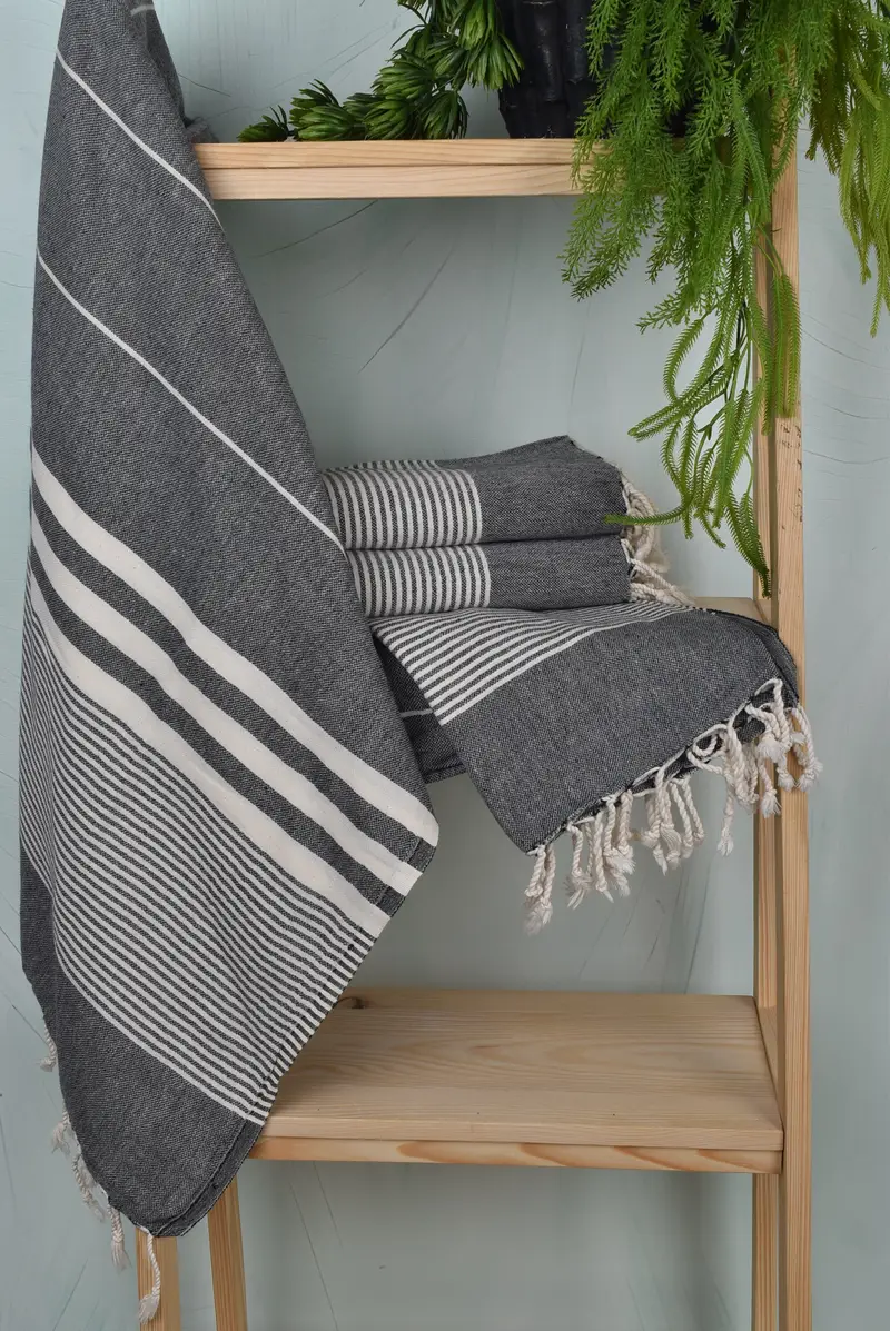 Large Beach Towel Personalized, Hammam towel, 70x40 Cotton Striped Towel, Spa Gift Towel, Wedding Gift, Personalize Gift, Wedding Gifts Towel - 6
