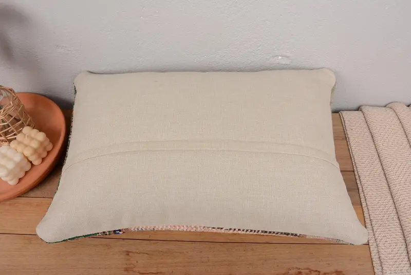 Orange & Beige Patchwork Throw Pillow, 16x24 Inches Size Pillow - 6