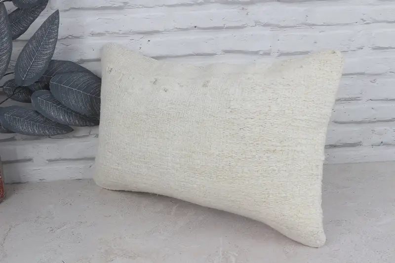 Antique Pillows, Kilim Pillow Cover, Anatolian Cushion Case, Pillow for Sofa, Nautical Throw Cushion Cover, Pillow, 12x20 White Cushion - 4