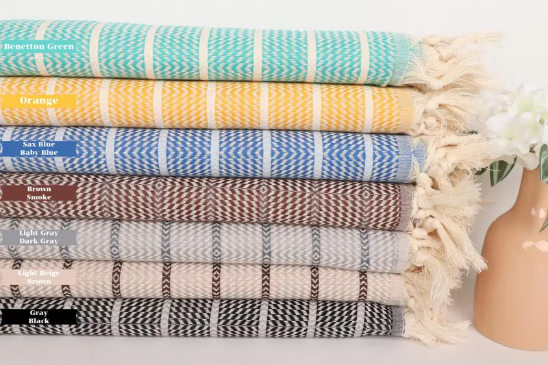 70x40 Cotton Striped Towel, Gym Towel, Gift For Wedding Day, Monogrammed Beach Towel, Best Friend Gift Ideas, Personalized Turkish Towel, Thin towel - 1