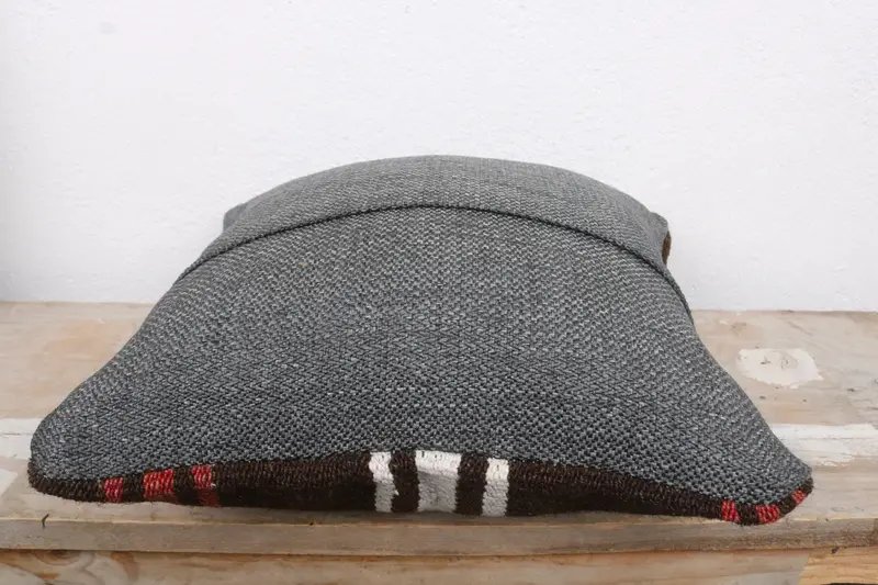 Morroccon Kilim Cushion Cushion Case, 14x14 Brown Cushion Cover, Cushion, Vintage Kilim Pillow, Interior Designer Pillow, Vintage Kilim Throw Pillow - 7