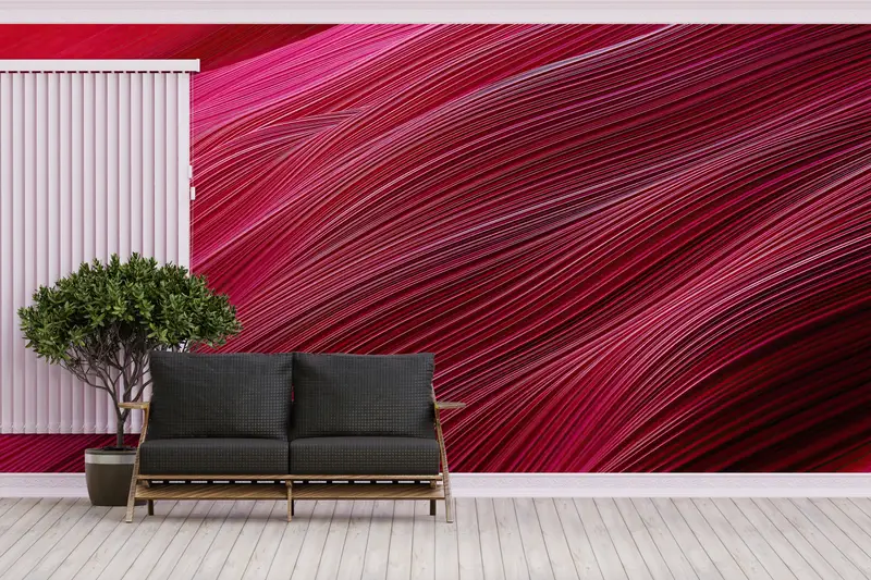 Çağdaş Baskılı Duvar Kağıdı: Zarif Kırmızı ve Pembe Tonlar