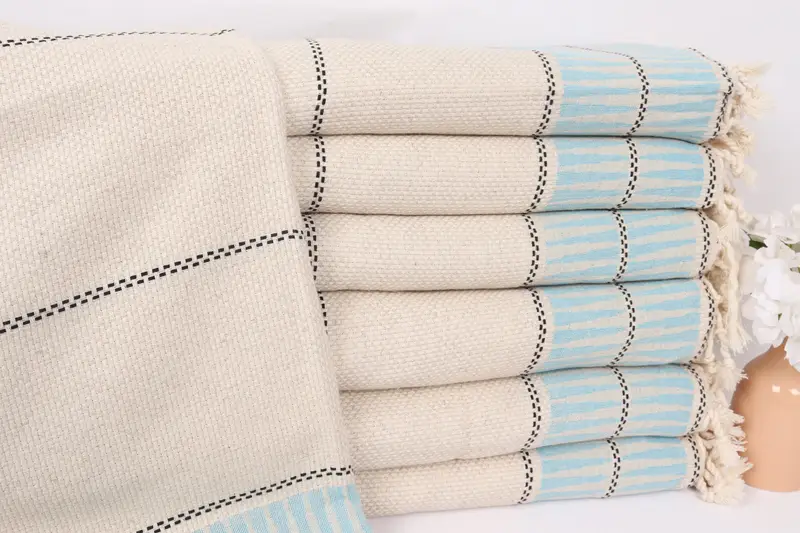Throw Blanket, Shower Curtain, 104x96 Cotton Striped Towel, Halloween Blanket, Bridesmaid Gifts, Personalized Blanket, Personalized Wedding Gift - 1