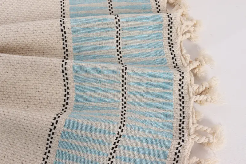 Throw Blanket, Shower Curtain, 104x96 Cotton Striped Towel, Halloween Blanket, Bridesmaid Gifts, Personalized Blanket, Personalized Wedding Gift - 7