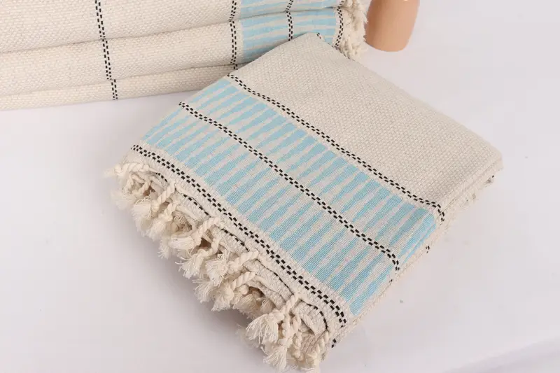 Throw Blanket, Shower Curtain, 104x96 Cotton Striped Towel, Halloween Blanket, Bridesmaid Gifts, Personalized Blanket, Personalized Wedding Gift - 4