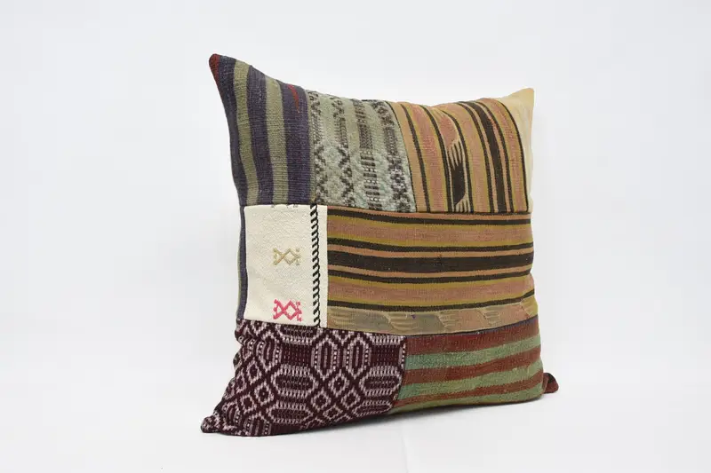 Turkish Bench Cushion, Pillow Sham, Interior Designer Pillow, 32x32 Brown Cushion Case, Vintage Cushion Cover, Home Decor Pillow, Vintage Pillow - 3