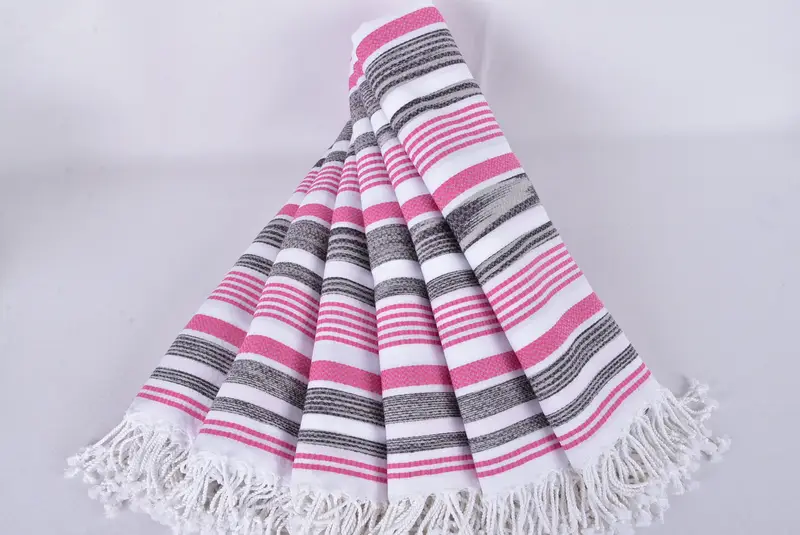 Embroidered Towel, Personalized Gift, Maid Of Honor Gift, Travel Towel, Housewarming Gift, Monogrammed Beach Towel, 70x40 Cotton Striped Towel - 4
