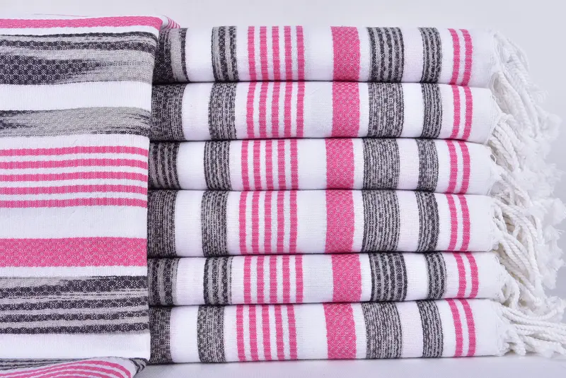 Embroidered Towel, Personalized Gift, Maid Of Honor Gift, Travel Towel, Housewarming Gift, Monogrammed Beach Towel, 70x40 Cotton Striped Towel - 1