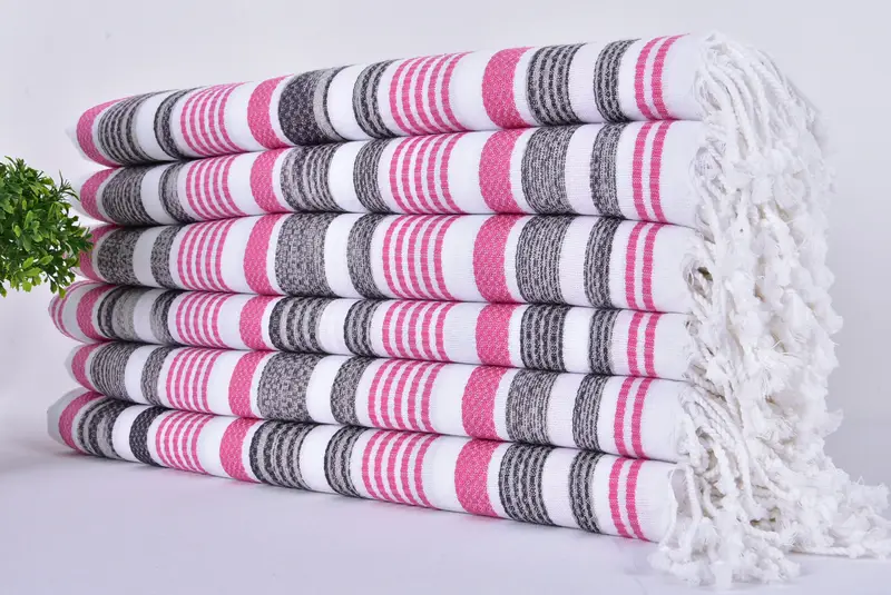 Embroidered Towel, Personalized Gift, Maid Of Honor Gift, Travel Towel, Housewarming Gift, Monogrammed Beach Towel, 70x40 Cotton Striped Towel - 3