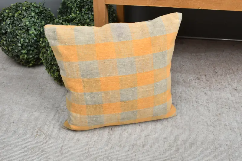 16x16 Orange Pillow Cover, Bright Pillow Case, Antique Pillows, Boho Chic Pillow Case, Pillow, Vintage Kilim Pillow, Handmade Kilim Cushion - 7