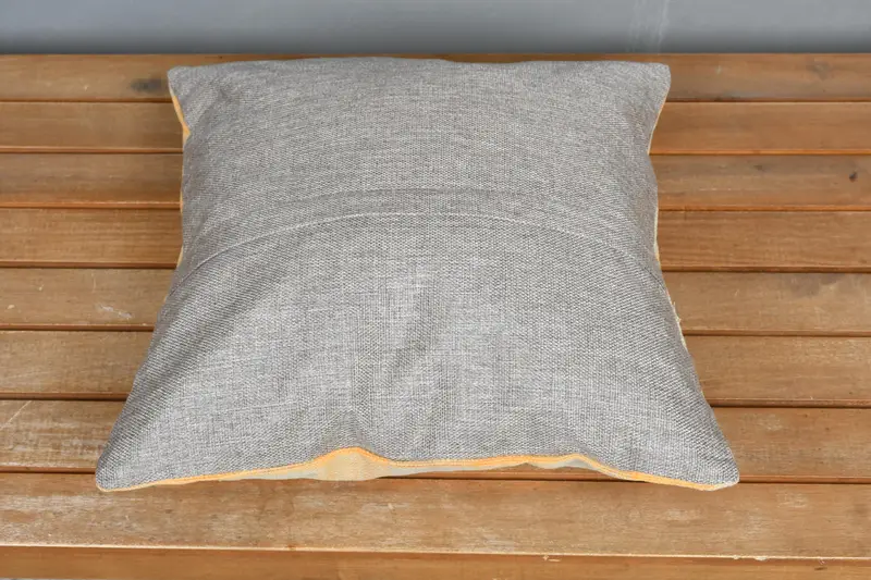 16x16 Orange Pillow Cover, Bright Pillow Case, Antique Pillows, Boho Chic Pillow Case, Pillow, Vintage Kilim Pillow, Handmade Kilim Cushion - 5