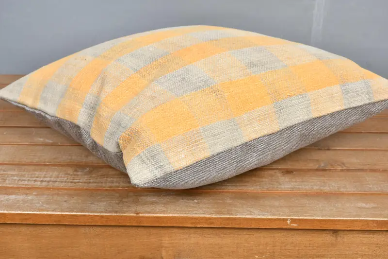 16x16 Orange Pillow Cover, Bright Pillow Case, Antique Pillows, Boho Chic Pillow Case, Pillow, Vintage Kilim Pillow, Handmade Kilim Cushion - 4