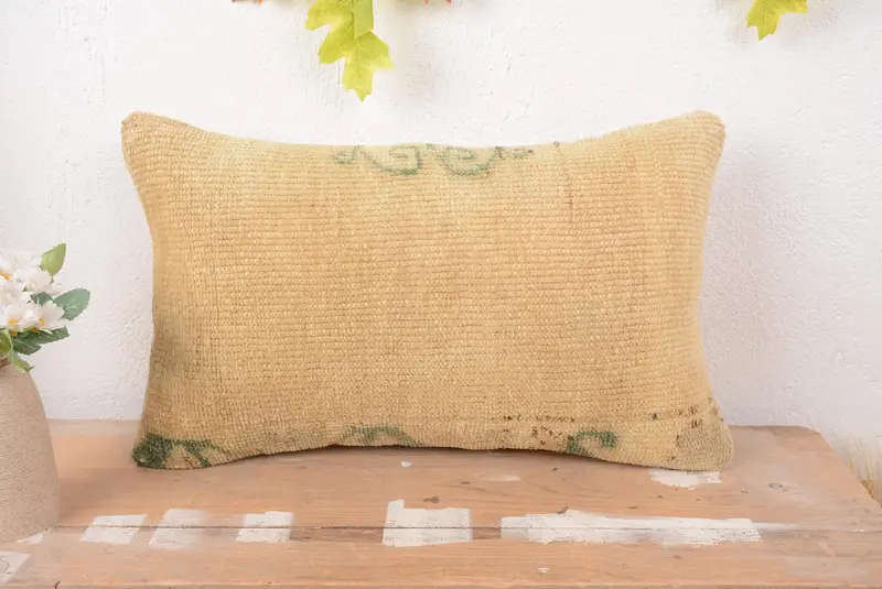 Gesticktes Southwestern-Wurfkissen, Vintage-Beige-Kissen mit Reißverschluss