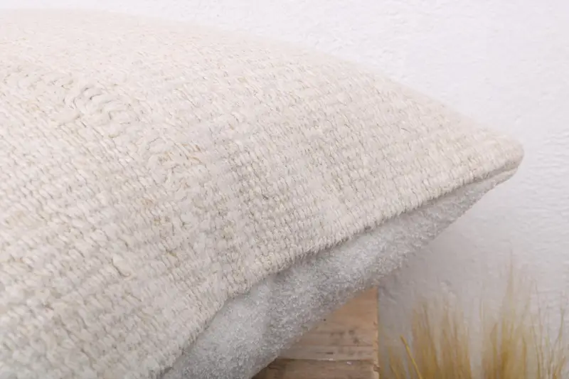 Pillow for Sofa, Vintage Pillow, Gift Pillow, Handmade Throw Cushion Case, Natural Cushion Cover, Pillow Cover, 18x18 White Pillow Case - 6