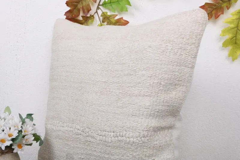 Pillow for Sofa, Vintage Pillow, Gift Pillow, Handmade Throw Cushion Case, Natural Cushion Cover, Pillow Cover, 18x18 White Pillow Case - 5