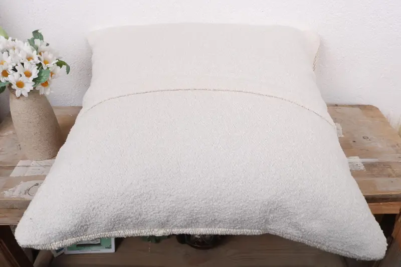 Pillow for Sofa, Vintage Pillow, Gift Pillow, Handmade Throw Cushion Case, Natural Cushion Cover, Pillow Cover, 18x18 White Pillow Case - 7