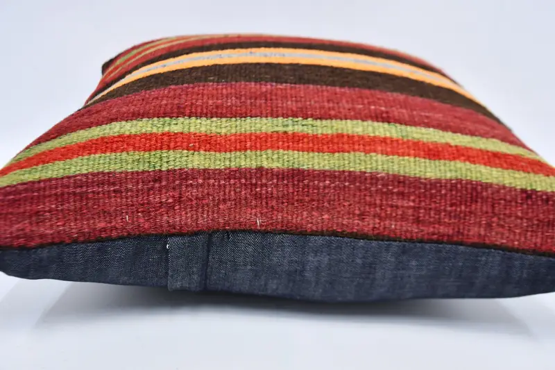 Handwoven Pillow, Throw Kilim Pillow, Indoor Pillow Cover, Pillow, Cotton Pillow, 20x20 Red Pillow Case, Pillow for Couch, Antique Pillows - 5