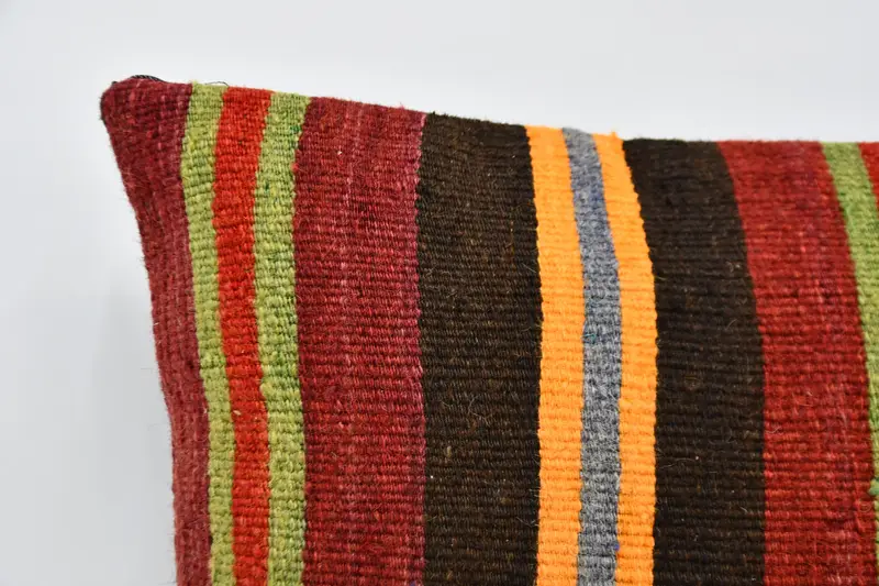 Handwoven Pillow, Throw Kilim Pillow, Indoor Pillow Cover, Pillow, Cotton Pillow, 20x20 Red Pillow Case, Pillow for Couch, Antique Pillows - 2