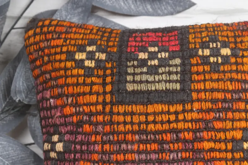 Pillow for Sofa, Office Chair Cushion Case, Antique Pillows, Yoga Pillow Case, Boho Pillow Sham Cover, 12x12 Orange Pillow Case, Cushion Cover - 2