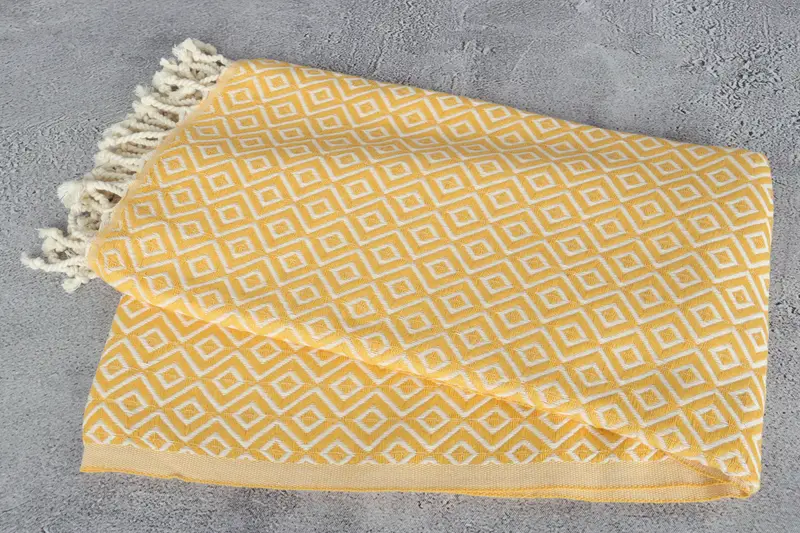 Lightweight Turkish towel, Luxury Turkish beach towel with fringe, Gift For Him, Bridal Shower Favors, 70x40 Cotton Diamond Towel, Christmas Favors - 6