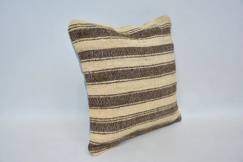 Boho Pillow, Aztec Pillow Sham, Pillow Sham, Kilim Pillow, 12x12 Beige Cushion, Turkish Corner Pillow Case, Sustainable Cushion, Pillow for Couch - 3