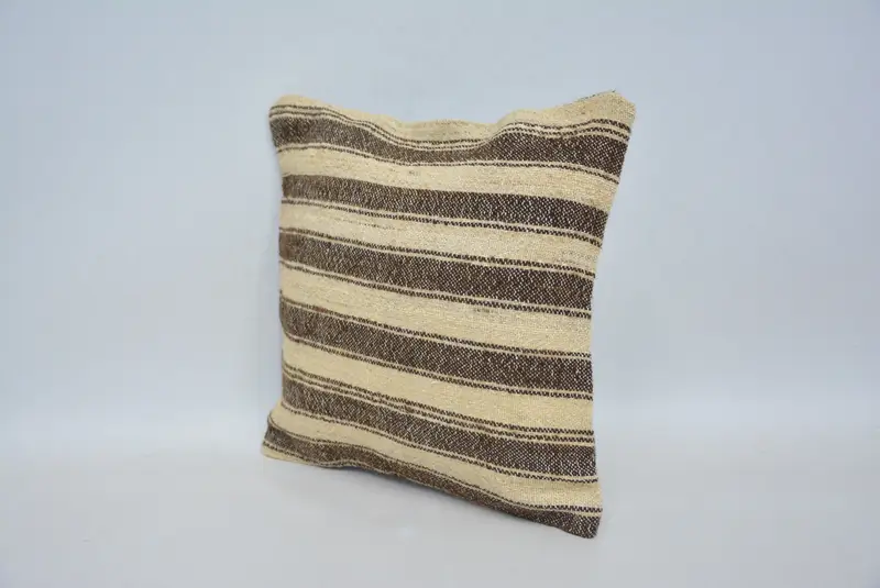 Boho Pillow, Aztec Pillow Sham, Pillow Sham, Kilim Pillow, 12x12 Beige Cushion, Turkish Corner Pillow Case, Sustainable Cushion, Pillow for Couch - 4