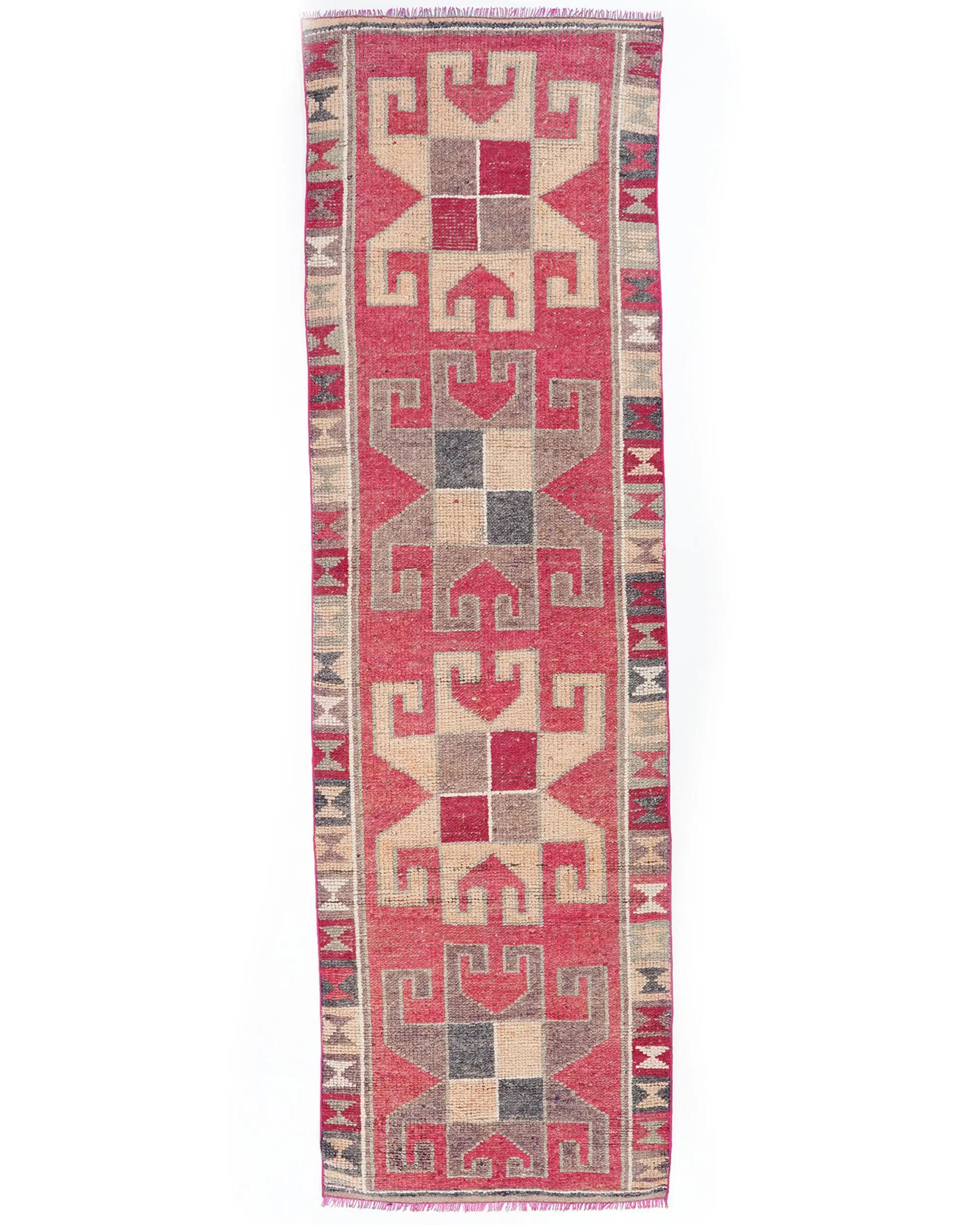 3.2x10.8 ft Rug, Vintage Turkish Rug, Red Wool Rug - 1