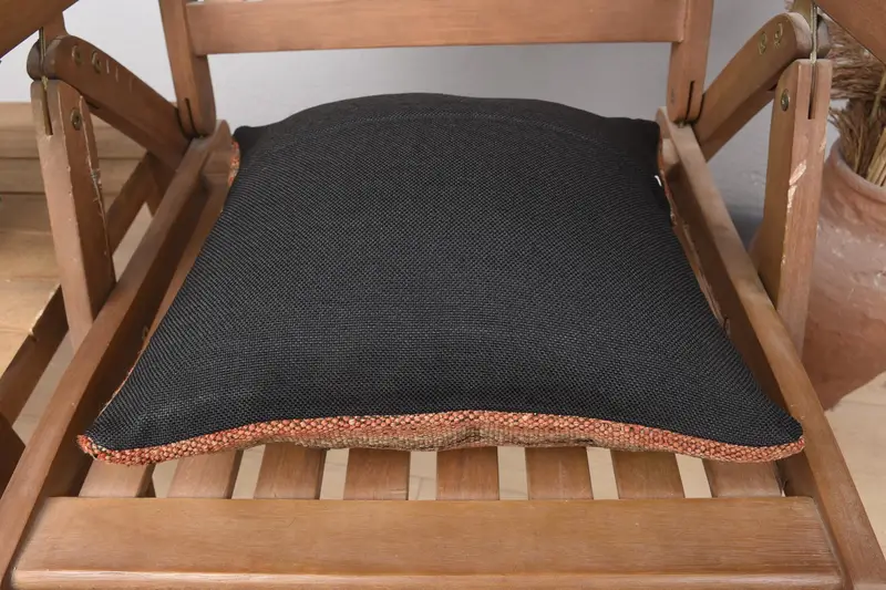 14x14茶色の枕の偽、ソファ用の枕、レトロクッションカバー、枕、航海スロークッションカバー、ソファ用の枕、ヴィンテージキリムスロー枕 - 5