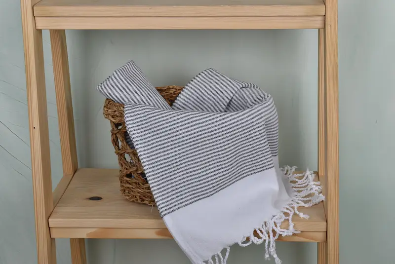 40x18 Cotton Striped Towel, Monogram Towels, Wedding Gift, Gifts For Him, Valentines Day Gift For Him, Personalized Gift, Monogram Kitchen Towel - 4