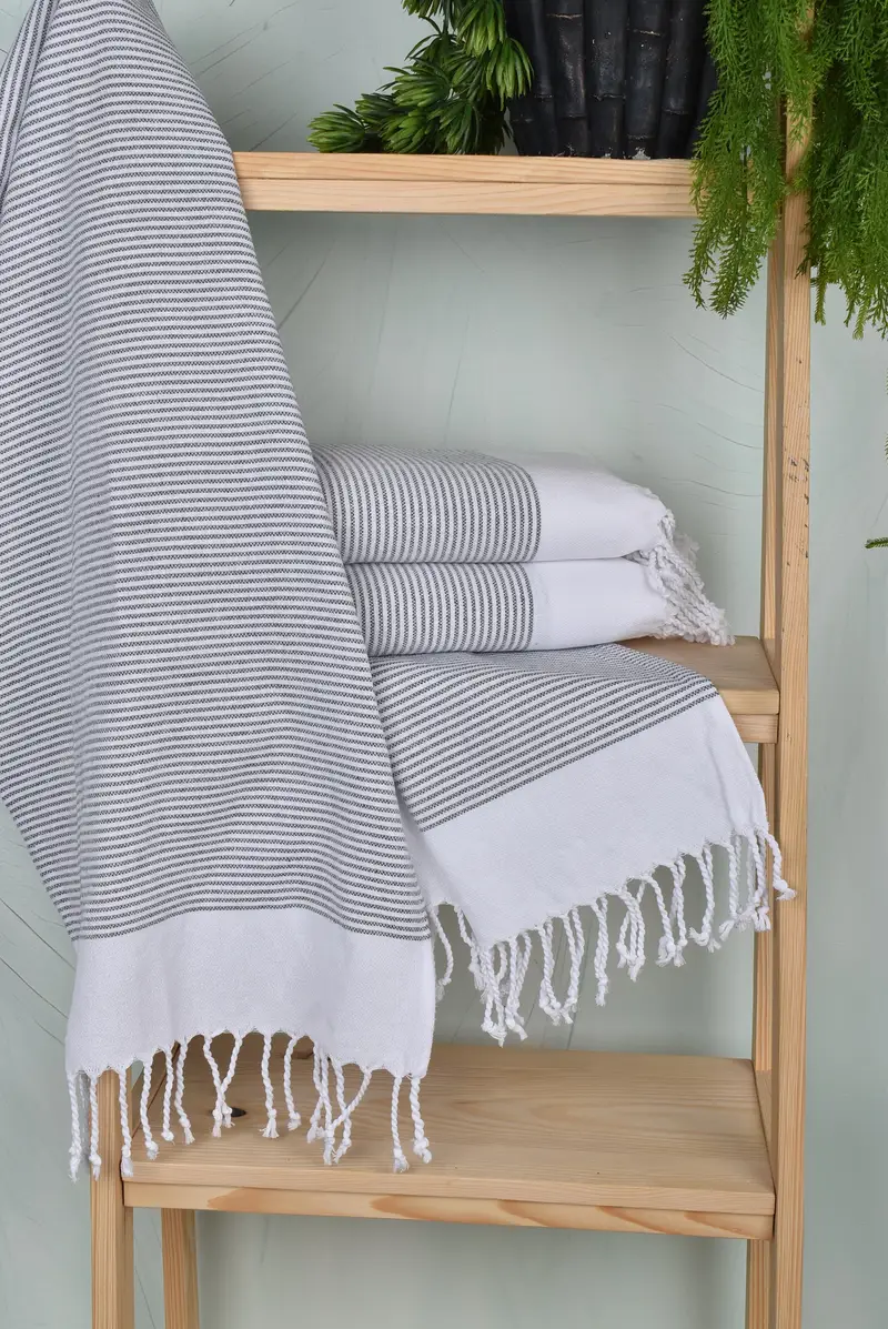 40x18 Cotton Striped Towel, Monogram Towels, Wedding Gift, Gifts For Him, Valentines Day Gift For Him, Personalized Gift, Monogram Kitchen Towel - 6