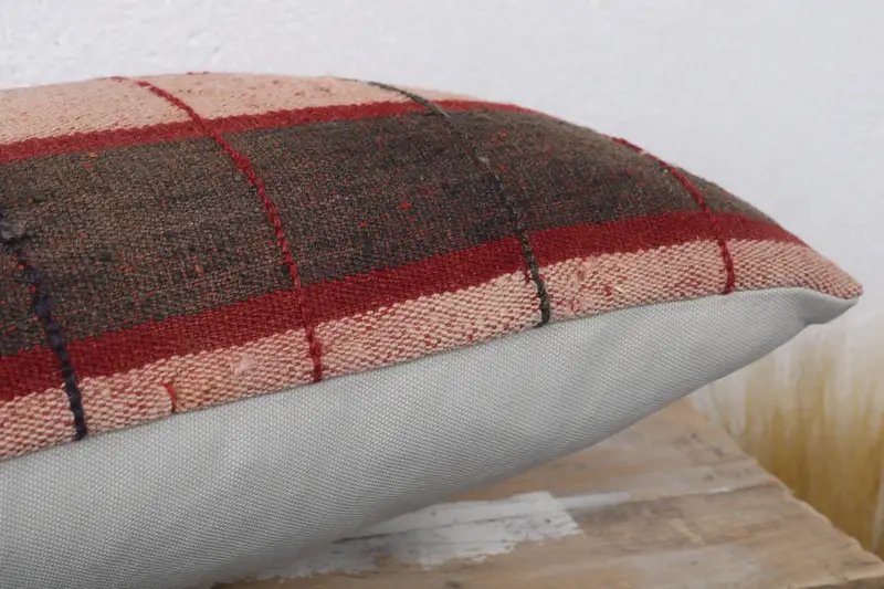 12x20 Brown Cushion Case, Yoga Pillow Cover, Boho Pillow, Kilim Pillow, Handmade Kilim Cushion, Pillow, Bright Pillow Cover, Aesthetic Cushion - 6
