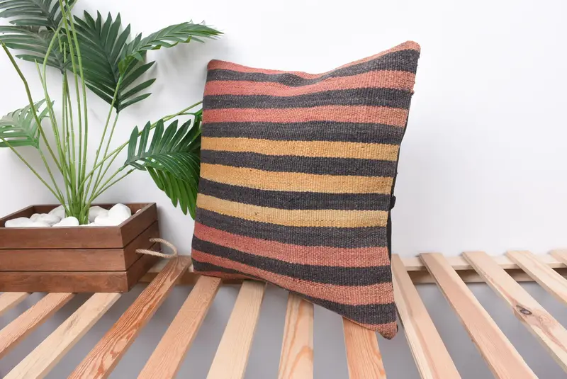 Decorative Pillow, Vintage Pillow, Boho Pillow, 18x18 Red Pillow Cover, Cushion Cover, Meditation Cushion Case, Pillow for Couch - 5