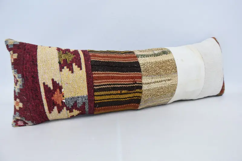 Turkish Kilim Pillow, Kilim Pillow, Sofa Pillow Sham, Yoga Cushion Case, Floor Pillow Case, 12x36 White Pillow Cover, Pillow for Sofa, Pillow Cover - 3