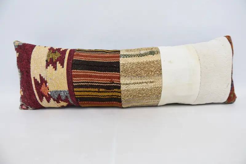 Turkish Kilim Pillow, Kilim Pillow, Sofa Pillow Sham, Yoga Cushion Case, Floor Pillow Case, 12x36 White Pillow Cover, Pillow for Sofa, Pillow Cover - 1