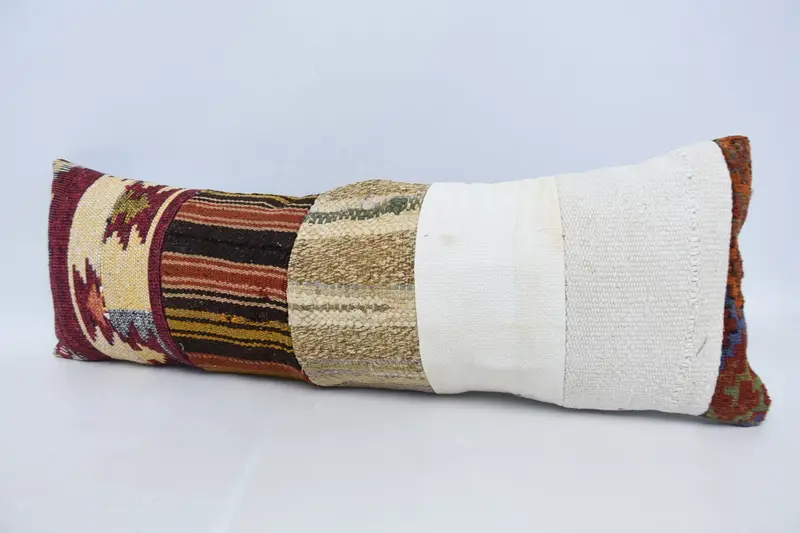 Turkish Kilim Pillow, Kilim Pillow, Sofa Pillow Sham, Yoga Cushion Case, Floor Pillow Case, 12x36 White Pillow Cover, Pillow for Sofa, Pillow Cover - 4
