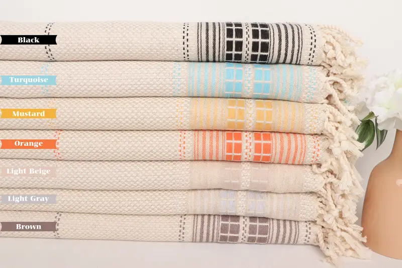 Beach Bachelorette Party Decorations, Beach Towel Gift, Gift Towel, Monogram Turkish Towel, Kids Beach Towel, 68x40 Linen Striped Towel, Soft towel - 1