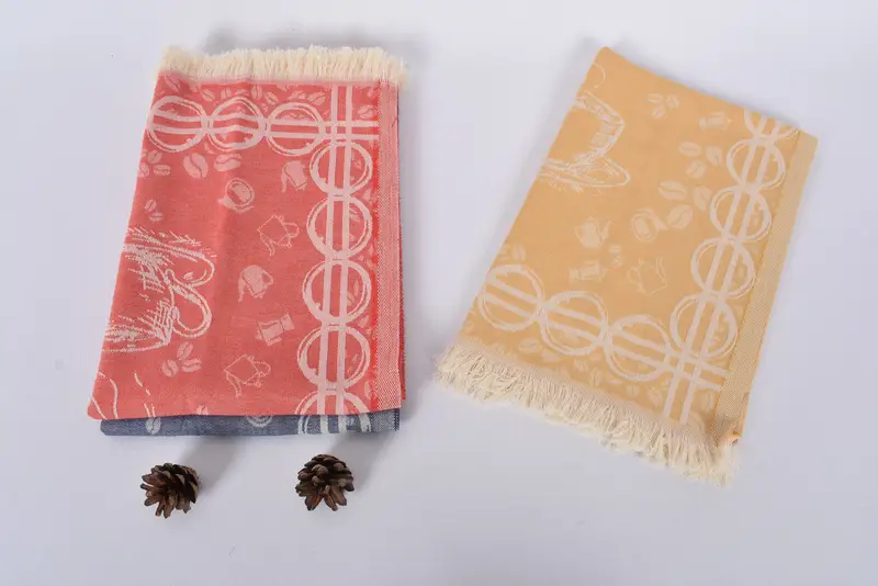 Monogrammed Hand Towel, 28x20 Cotton Coffee Patterned Towel, Personalized Hand Towel, Personalized Kitchen Towel, Handmade Gift, Engagement Gift - 8