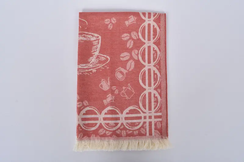 Monogrammed Hand Towel, 28x20 Cotton Coffee Patterned Towel, Personalized Hand Towel, Personalized Kitchen Towel, Handmade Gift, Engagement Gift - 6